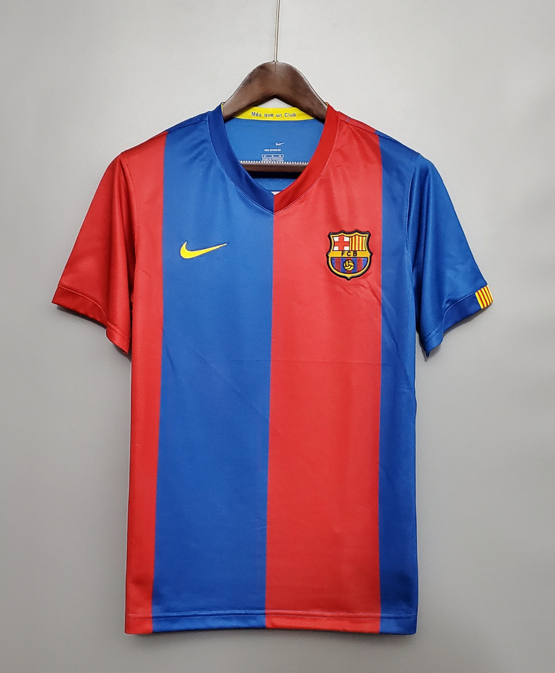 Camisa Barcelona Home 06/07 sn° Torcedor Masculina - Versão Retrô