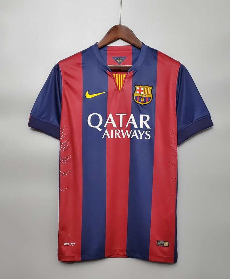 Camisa Barcelona Home 14/15 sn° Torcedor Masculina - Versão Retrô