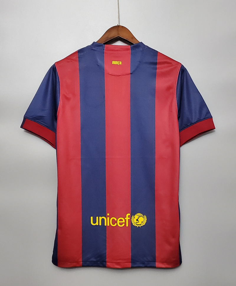 Camisa Barcelona Home 14/15 sn° Torcedor Masculina - Versão Retrô