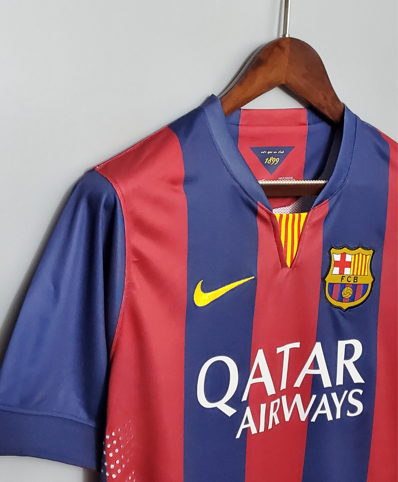 Camisa Barcelona Home 14/15 sn° Torcedor Masculina - Versão Retrô