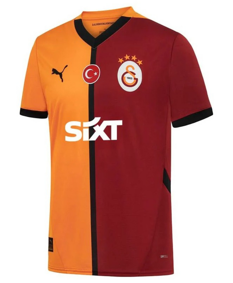 Camisa Galatasaray Home 24/25 sn° Torcedor Masculina - Grená e Laranja