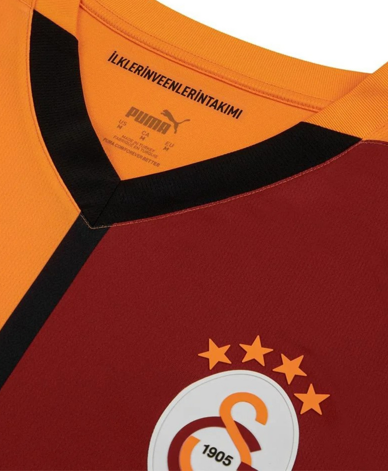 Camisa Galatasaray Home 24/25 sn° Torcedor Masculina - Grená e Laranja