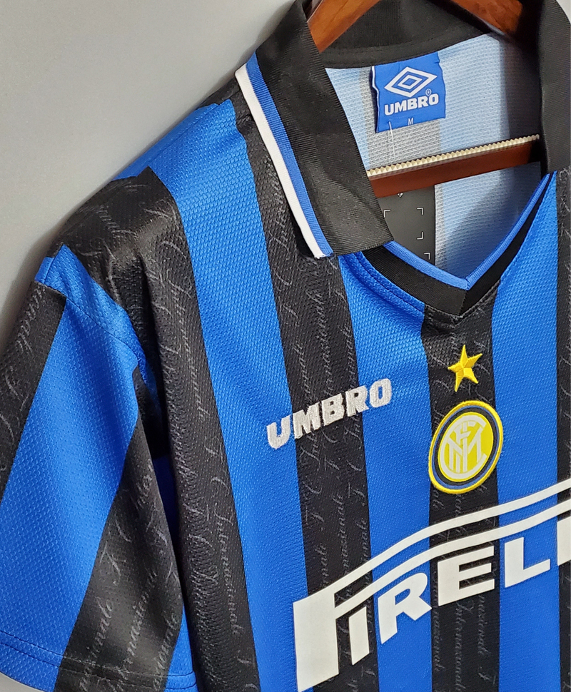 Camisa Inter de Milão Home 97/98 sn° Torcedor Masculina - Versão Retrô