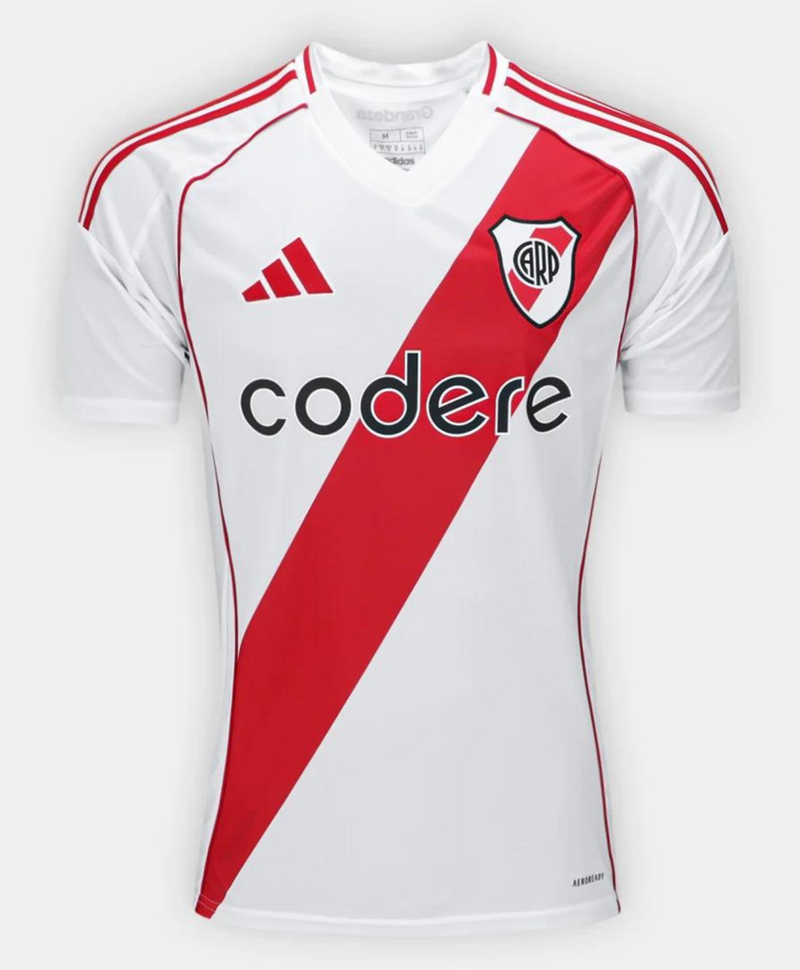 Camisa River Plate Home 24/25 sn° Torcedor Masculina - Branca e Vermelha