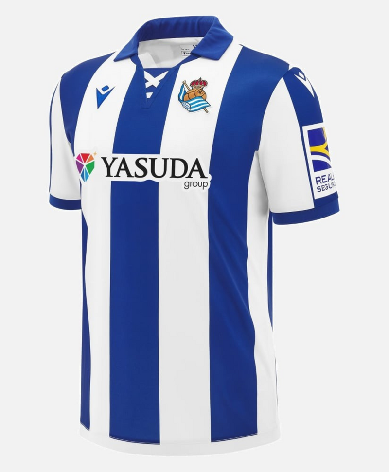 Camisa Real Sociedad Home 24/25 sn° Torcedor Masculina - Azul e Branca
