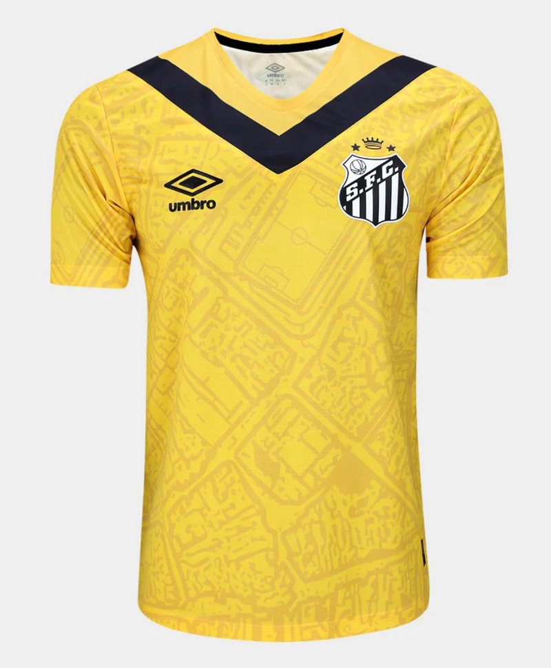 Camisa Santos III 24/25 sn° Torcedor Masculina - Amarela e Preta
