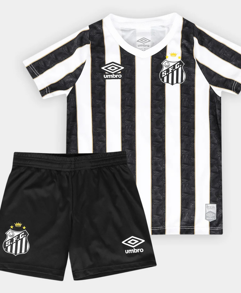 Kit Infantil Santos II 24/25 sn° - Preto e Branco