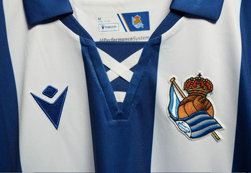 Camisa Real Sociedad Home 24/25 sn° Torcedor Masculina - Azul e Branca
